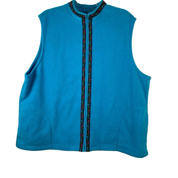 Susan Graver Sweaters - Susan Graver Style Blue Zip Up Fleece Vest